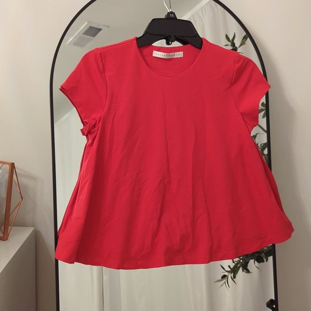 Anthropologie Susana Monaco Flared Crop Top With Bralette